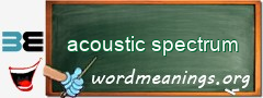 WordMeaning blackboard for acoustic spectrum